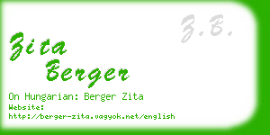 zita berger business card